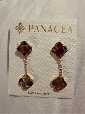 Panacea Cache Gold Floral Link Drop Earrings